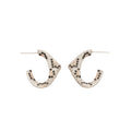 Vintage Style Copper C-Shaped Zircon Stud Earrings With Silver Posts Geometric Round Minimalist Design view 5