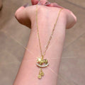 New Chinese Vintage Zircon Horse Copper Collarbone Necklace For Women Light Luxury Style view 4