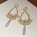 Light Luxury Teardrop Faux Pearl Tassel Drop Earrings, French Vintage Court Style view 2