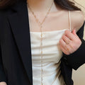 Light Luxury Oval Resin Tassel Necklace Bracelet Jewelry Set, Fashion Niche Accessory view 1