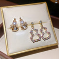 Light Luxury Chinese Style Gourd Faux Pearl Rhinestone Silver Post Stud Earrings view 3