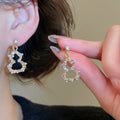 Light Luxury Chinese Style Gourd Faux Pearl Rhinestone Silver Post Stud Earrings view 4
