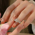 Zircon Round Crown Open Ring For Women view 2