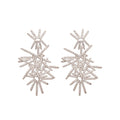 Copper Zircon Firework Stud Earrings Irregular Luxury Minimalist Designer Jewelry For Women view 5
