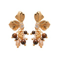 Light Luxury Floral Tiger Eye Crystal Tassel Drop Earrings With Zircon Petals For Women view 5