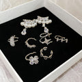 French Light Luxury Copper Wing Zircon Pearl Clip-on Earrings for Women view 2