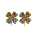 Alloy Silver Needle Rhinestone Flower Stud Earrings New Chinese Vintage Light Luxury Style view 5