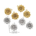 Zinc Alloy Sunflower Charm Pendant for DIY Necklace Bracelet Jewelry Making view 1
