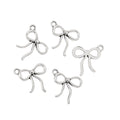 Antique Silver Zinc Alloy Bow Charm Pendant for DIY Necklace Bracelet Jewelry Making view 2