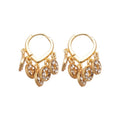 Light Luxury Alloy Five Emperor Coin Rhinestone Round Geometric Drop Earrings Chinese Retro Style view 5