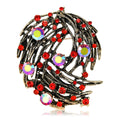 Alloy Crystal Glass Bird Nest Brooch Pin For Womens Apparel view 1