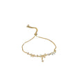 Gold Plated Copper Zircon Butterfly Flower Bangle Elegant Luxury Style Jewelry view 5