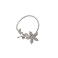 Elegant Rhinestone Flower Open Copper Bangle, Light Luxury Designer Cuff Bracelet view 5