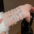 Korean Style Copper Zircon Saturn Flower Bangle, Light Luxury Daily Fashion Jewelry view 1