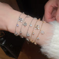 Korean Style Copper Zircon Saturn Flower Bangle, Light Luxury Daily Fashion Jewelry view 3