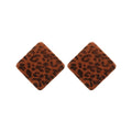 Alloy Silver Needle Flocked Leopard Print Geometric Heart Drop Earrings Retro Niche Style view 5