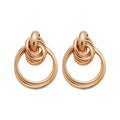 Smooth Metal Round Iron Drop Earrings For Women, European American Light Luxury Geometric Ear Jewelry view 5