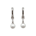 French Zircon Faux Pearl Tassel Drop Earrings, Minimalist Geometric Round Light Luxury Jewelry view 5