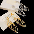 Light Luxury Iron Zircon Oval Hollow Geometric Clip-on Earrings for Women view 4