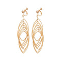 Light Luxury Iron Zircon Oval Hollow Geometric Clip-on Earrings for Women view 5