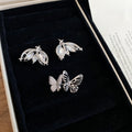 Alloy Rhinestone Butterfly Wing Stud Earrings Light Luxury Minimalist Cartilage Ear Jewelry view 4