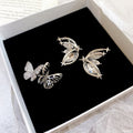 Alloy Rhinestone Butterfly Wing Stud Earrings Light Luxury Minimalist Cartilage Ear Jewelry view 2