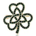 Alloy Rhinestone Hollow Clover Brooch Pin For Scarf And Clothing view 2