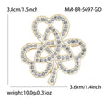 Alloy Rhinestone Hollow Clover Brooch Pin For Scarf And Clothing view 4