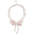 Polka Dot Bow Layered Faux Pearl Necklace Sweet Elegant Light Luxury Collarbone Jewelry view 5