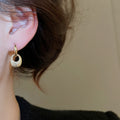 Minimalist Modern Textured Oval Metal Earrings Geometric Casual Fashion Ear Cuffs view 3