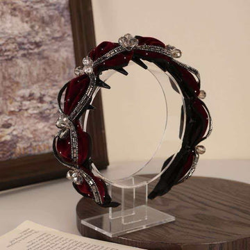 Velvet Wavy Headband Sparkling Starry High Crown Hair Accessory