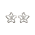 Copper Zircon Hollow Star Stud Earrings Minimalist Light Luxury Fashion Ear Jewelry view 5