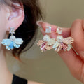 Gold Plated Silver Post Zircon Petal Pearl Stud Earrings Elegant Light Luxury Women Jewelry view 1