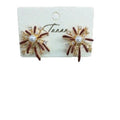 Light Luxury Red Floral Zircon Faux Pearl Stud Earrings With Silver Pins For Women view 5