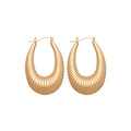 Light Luxury Smooth Iron Metal Oval Hoop Earrings Minimalist Geometric Fashion Jewelry view 5