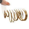 Iron Twisted Round Hoop Earrings Jewelry Set For Women Minimalist Geometric Light Luxury Daily Wear view 5