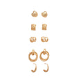 Light Luxury Iron Geometric Round Crumpled Metal Stud Earrings Jewelry Set For Women view 5