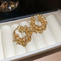 Gold Plated Copper Zircon Twisted Round Hoop Earrings For Women Geometric European Style view 2