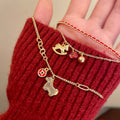 Gold Plated Copper Zircon Horse Bangle New Chinese Vintage Light Luxury Bracelet For Women view 2