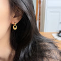 Metal Crumpled Oval Drop Earrings Minimalist Geometric Trendy Fashion Statement Jewelry view 4