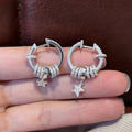 Light Luxury Copper Zircon Star Tassel Ear Cuff Drop Earrings For Women view 3