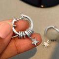 Light Luxury Copper Zircon Star Tassel Ear Cuff Drop Earrings For Women view 4