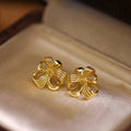 French Chic European American Women's Stud Earrings, Cross Shape 3D Textured Lady Jewelry view 1