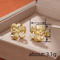 French Chic European American Women's Stud Earrings, Cross Shape 3D Textured Lady Jewelry view 4