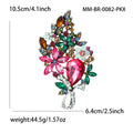 Alloy Full Rhinestone Large Glass Brooch Pin For Vintage Clothing view 4