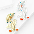 Alloy Enamel Matte Duck Brooch Pin For Women's Apparel view 3