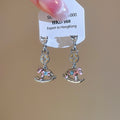 Light Luxury Alloy Rhinestone Enamel Horse Drop Earrings With Silver Needle view 2