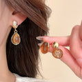 Maillard Vintage Resin Waterdrop Stud Earrings Jewelry Set With Silver Needle Posts view 2