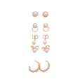 Old Money Floral Faux Pearl Rhinestone Stud Earrings Jewelry Set For Women view 5