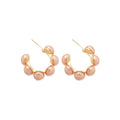 Gold Plated Silver Pin C Shaped Faux Pearl Stud Earrings French Retro Light Luxury Oval Jewelry view 5